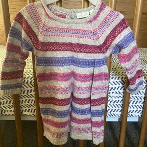 JoJo Maman Bebe Striped Knit Dress - Pink, Blue, Cream